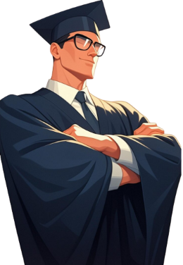 Estudante com toga e capelo em pose confiante, simbolizando redução de plágio em trabalhos académicos e monografias